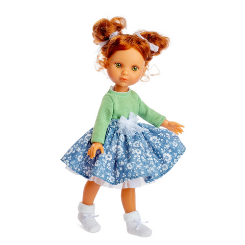 Muñeca Eva Pelirroja Jersey Verde