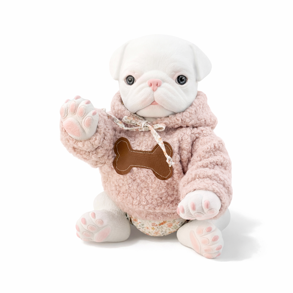 AniReal Perro Pug Blanco