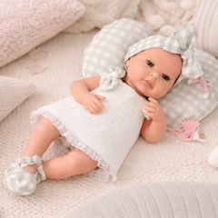 Newborn Niña Vestido Blanco Corazón