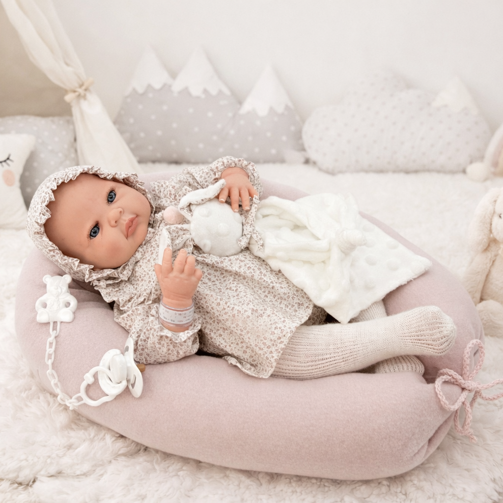 Sweet Reborn Mecanismo Besitos Vestido Flores