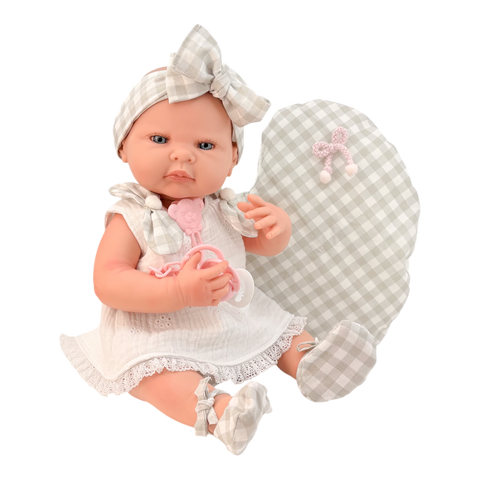 Newborn Niña Vestido Blanco Corazón